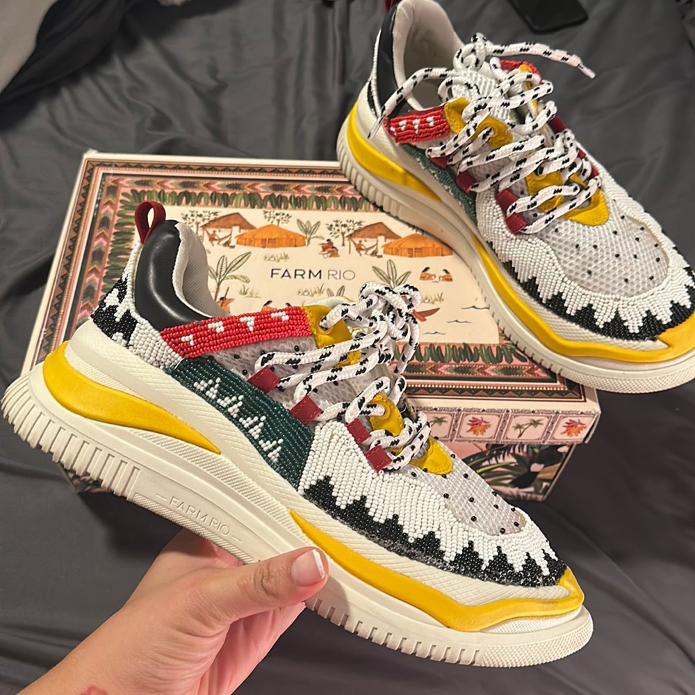 Farm Rio Multi color beaded shoe sneaker